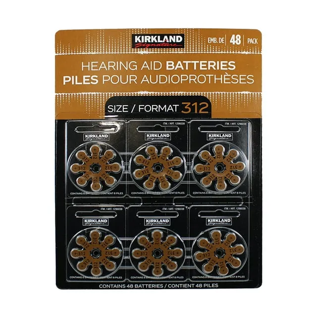 48 Pilas Tamaño 312 Para Audifonos Aparato Auditivo Kirkland