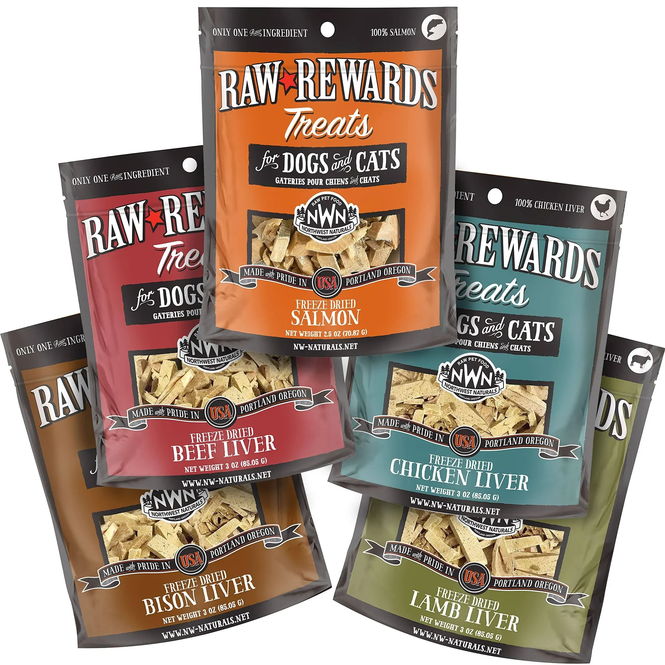 Northwest Naturals Raw Rewards Freeze-Dried Treats for Dogs and Cats –Salmon ...