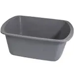 Vakly Rectangular Plastic Wash Basins, Gray, 8 Quart. 10