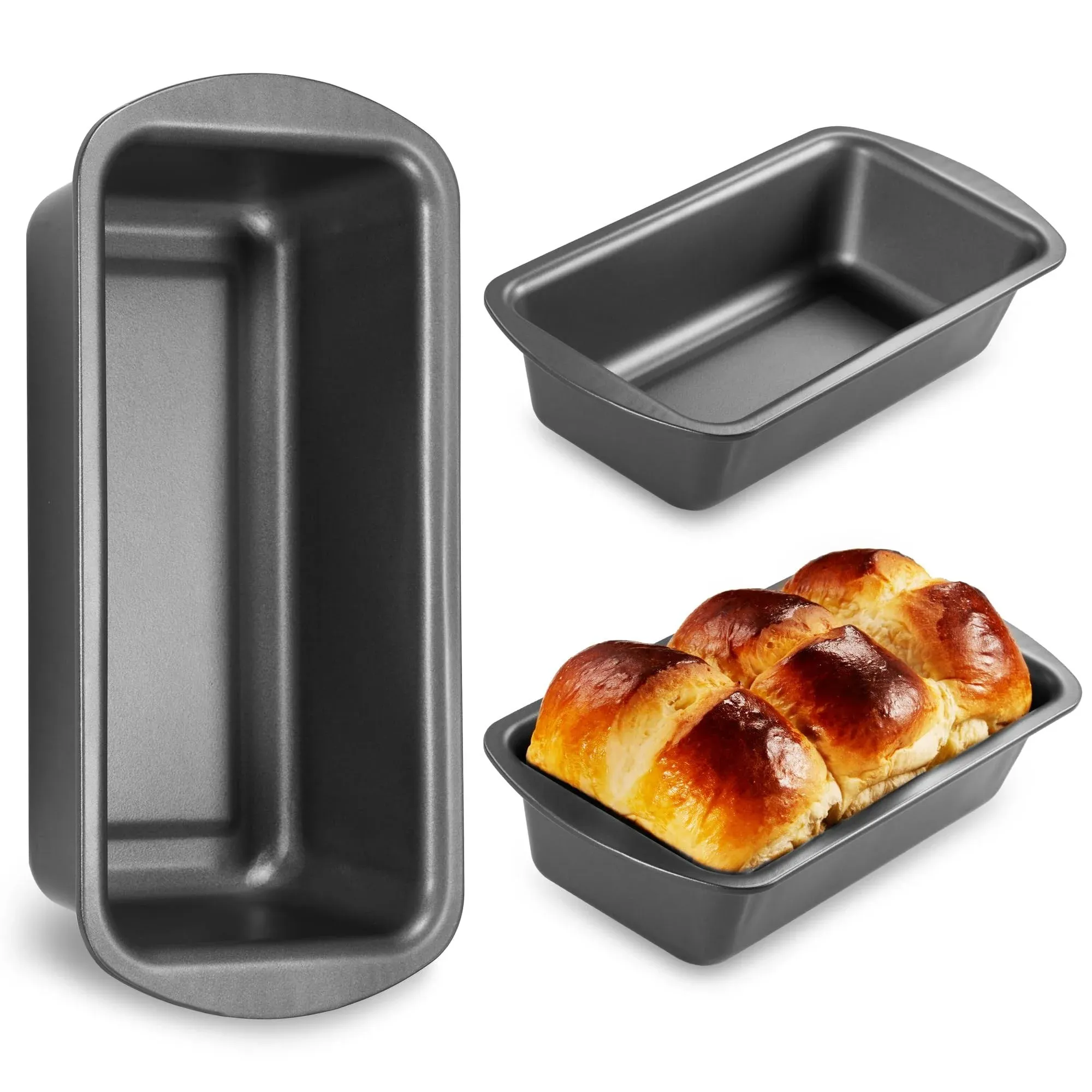 Bread Pan for Baking Loaf Pan Set - 1 Lb Loaf Pan with Wide Grips Nonstick