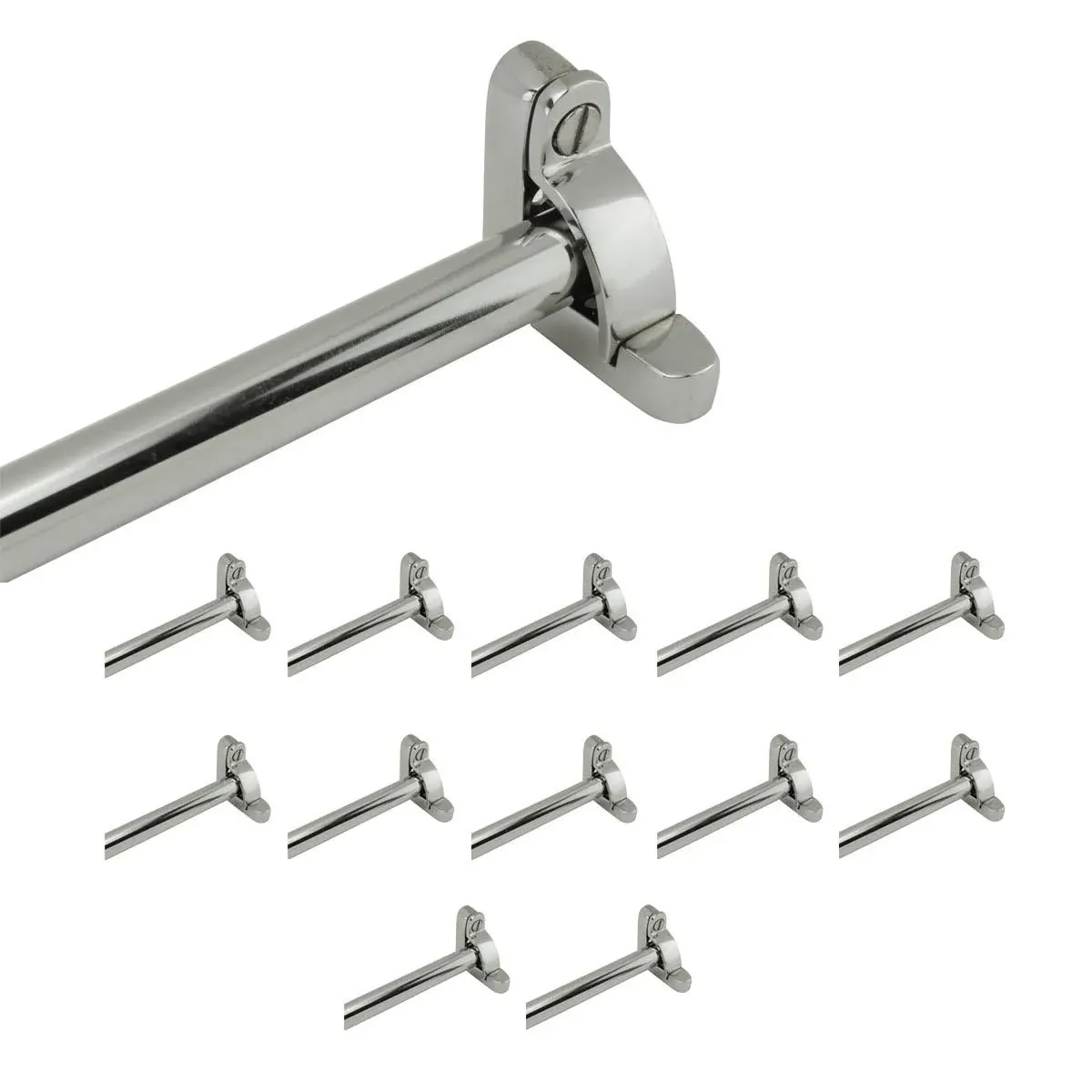 Renovators Supply - Stair Rods for Carpet Runners - Polished Nickel Over Brass Stair Runner Rods - Holder Bracket Hardware Included to Secure Carpet Runners - 39.6 Inches, Pack of 13