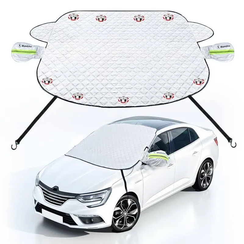 Car Windshield Snow Cover, Magnetic Windshield Cover for Ice and Snow 5-Layer ...