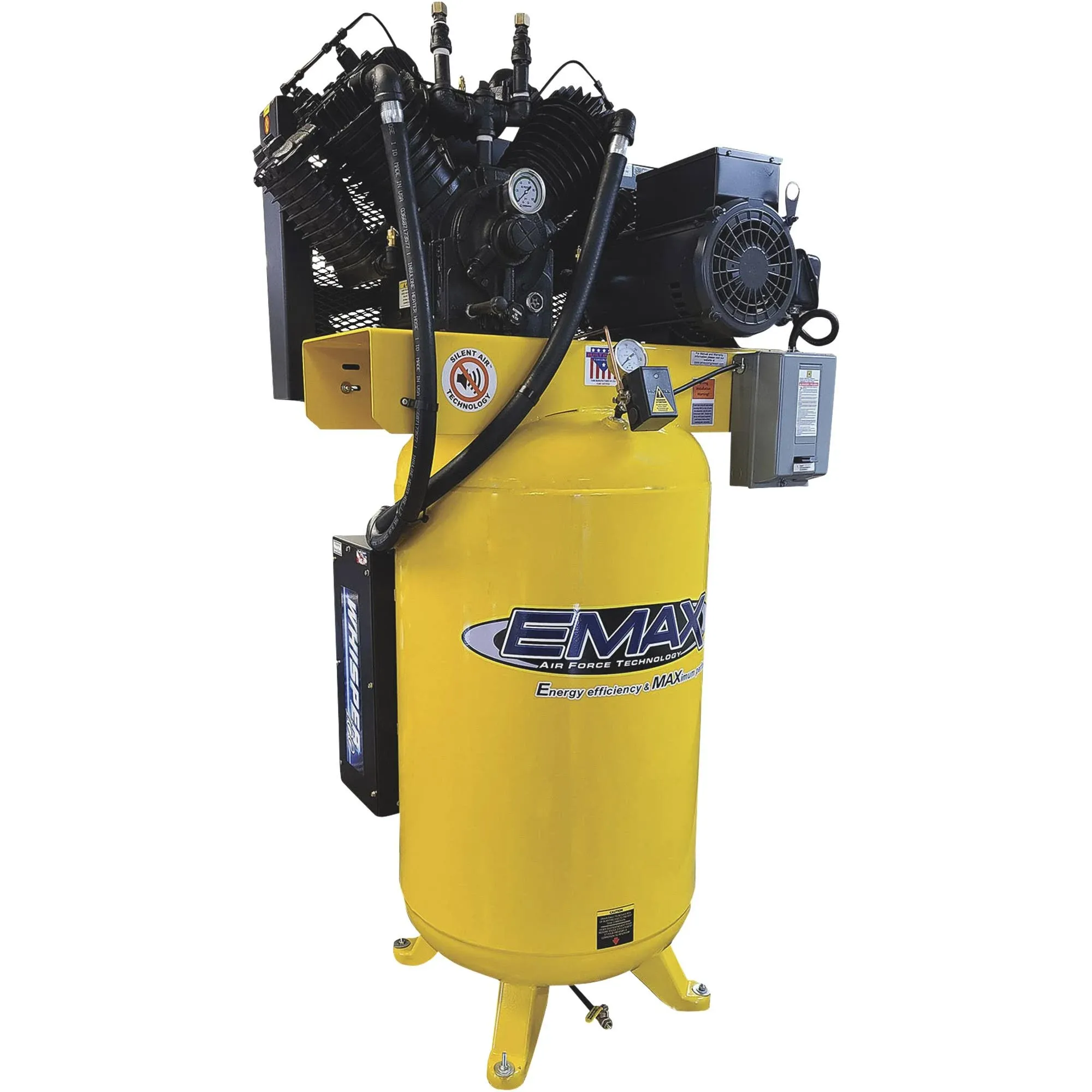 Emax Industrial Silent Air 10 HP, 2-Stage, 80-Gallon Vertical Compressor