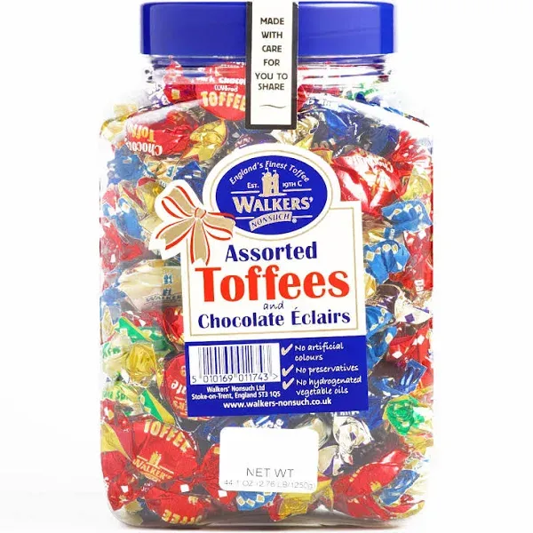 Walkers Toffee and Eclair Tub - Gourmet Christmas Gift for The Holidays (1 Item ...