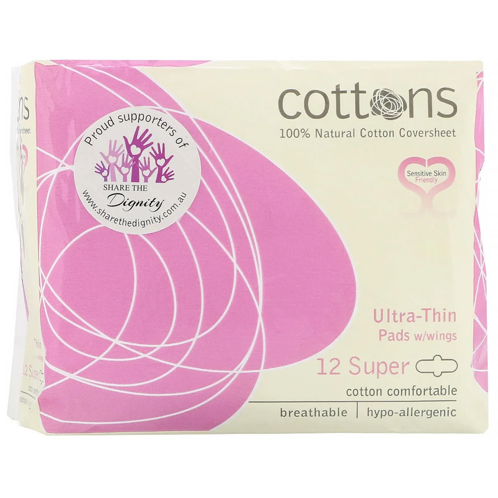 Cottons Super Ultra Thin Pads With Wings 12s x 6