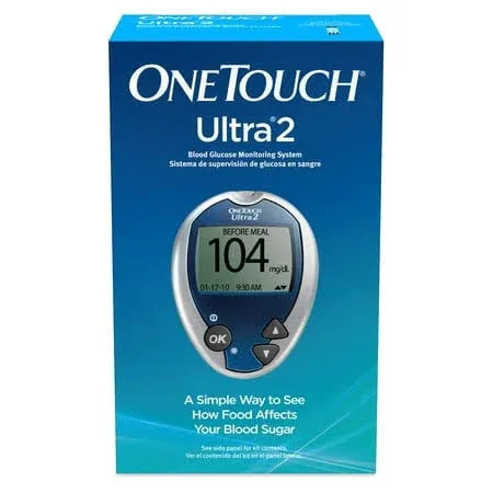 Blood Glucose Meter OneTouch Ultra 2 5 Second Results Stores Up to 500 Results No Coding Required (Ea/1)