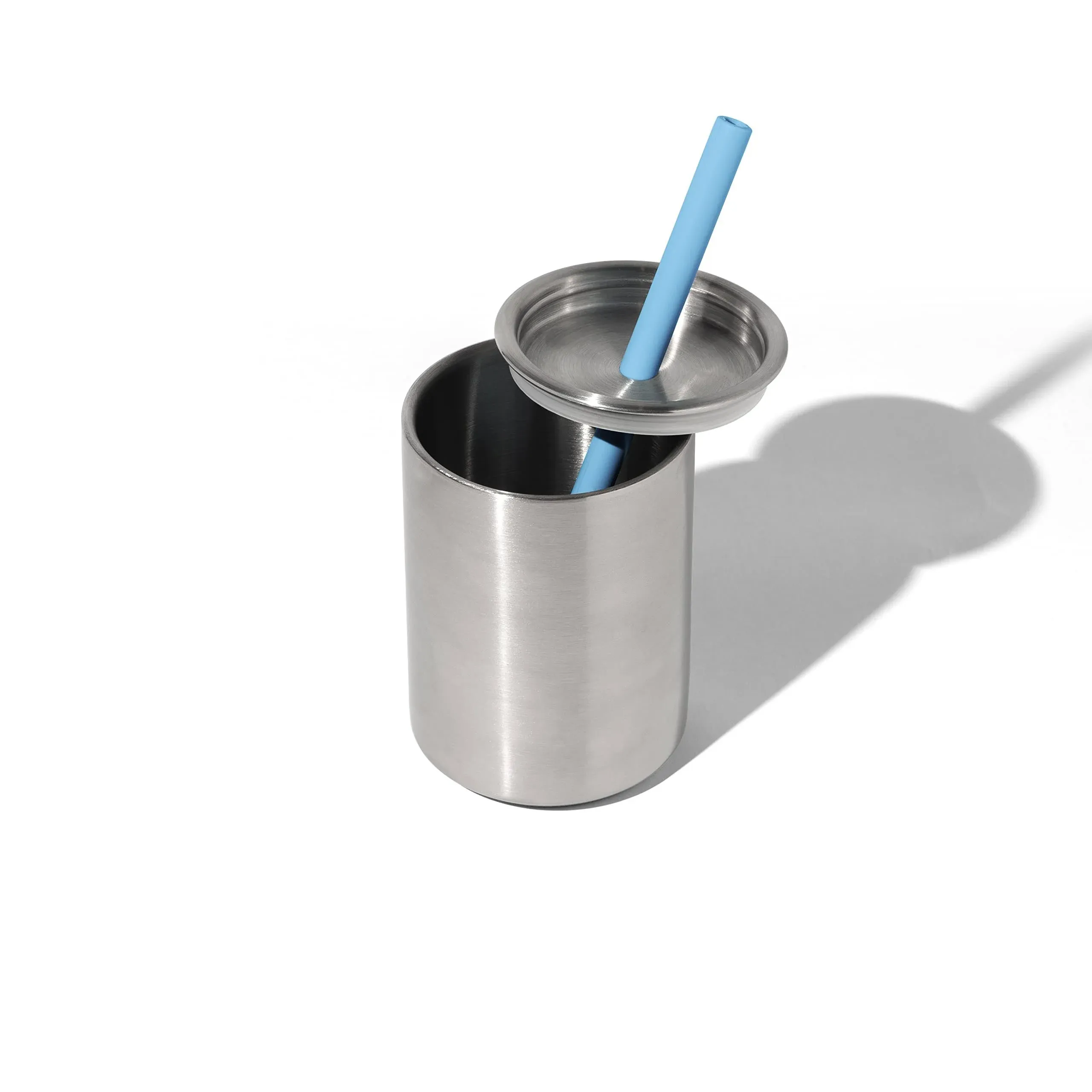 8 oz. Avanchy Stainless Steel Baby Toddler Spill Proof Cup with Straw, 8 oz. Cup / Blue