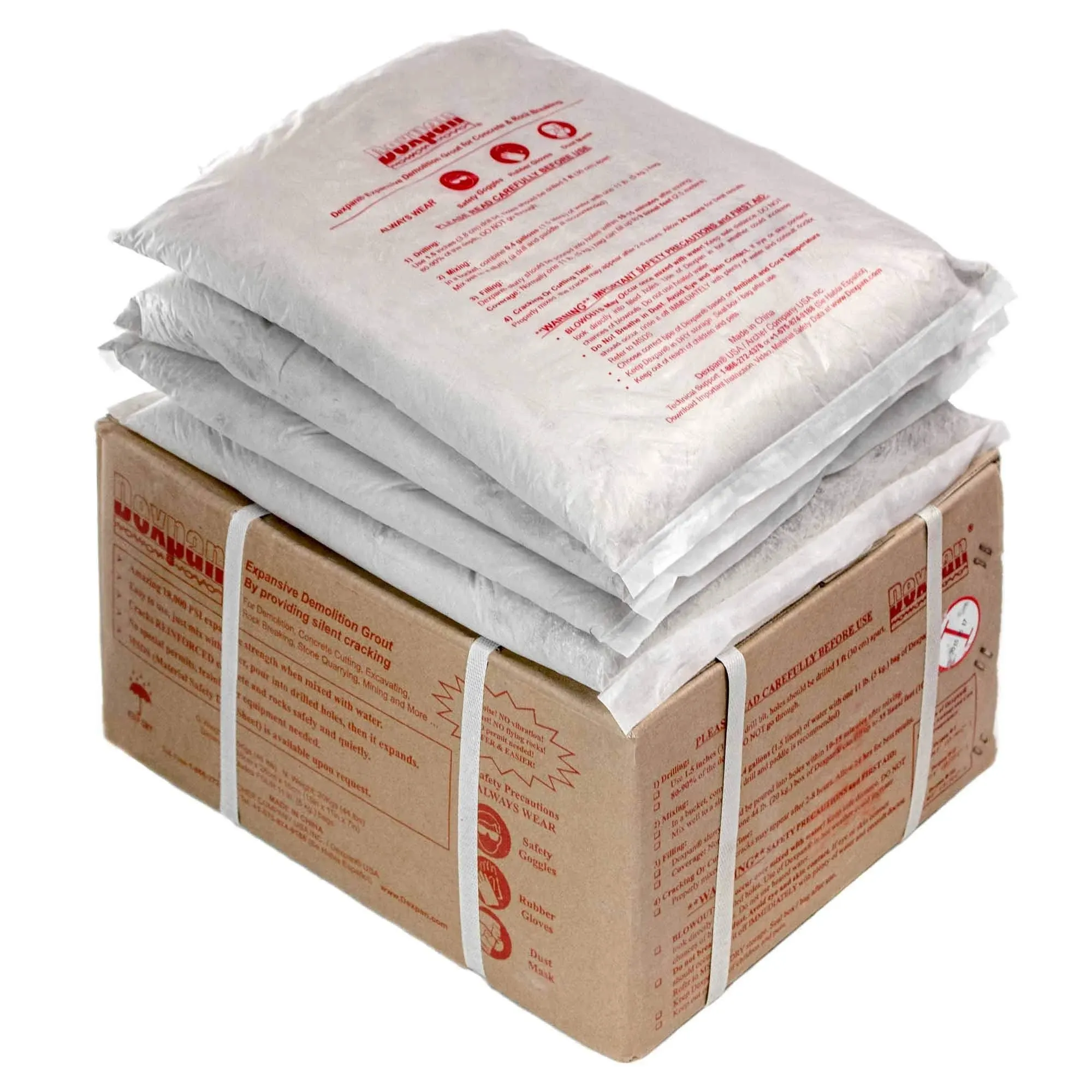 Dexpan Expansive Demolition Grout 44 lb. Type 1 77F-104F Concrete Rock Breaking