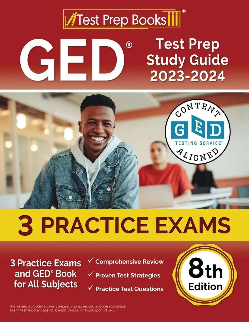 GED Test Prep Study Guide 2023-2024: 3 Practice Exams and GED Book for All Subjects [8th Edition]