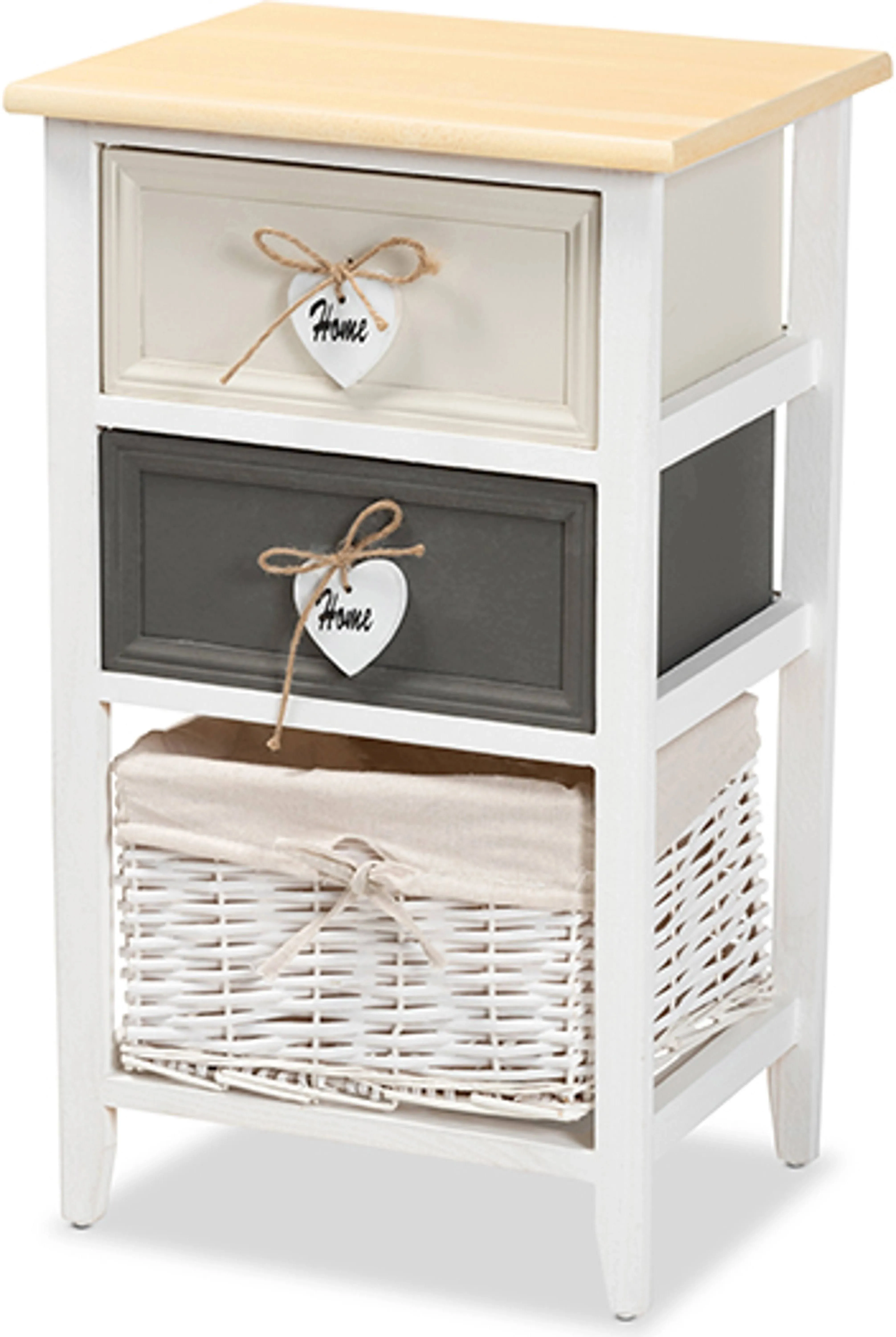 Wholesale Interiors Diella 2-Drawer Storage Unit with Basket - 20470363 | HSN