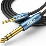 6.35mm Male 1/4 To 3.5mm Male 1/8 Trs Stereo Audio Cable 8 Ft Headphone Adapte