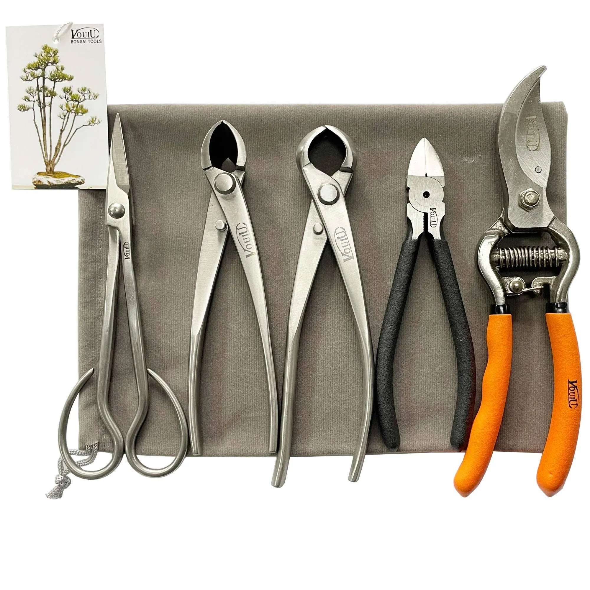 5-Piece Bonsai Tool Set,Bonsai Scissors,Conca<wbr/>ve Cutter,Knob Cutter,Wire Cutter