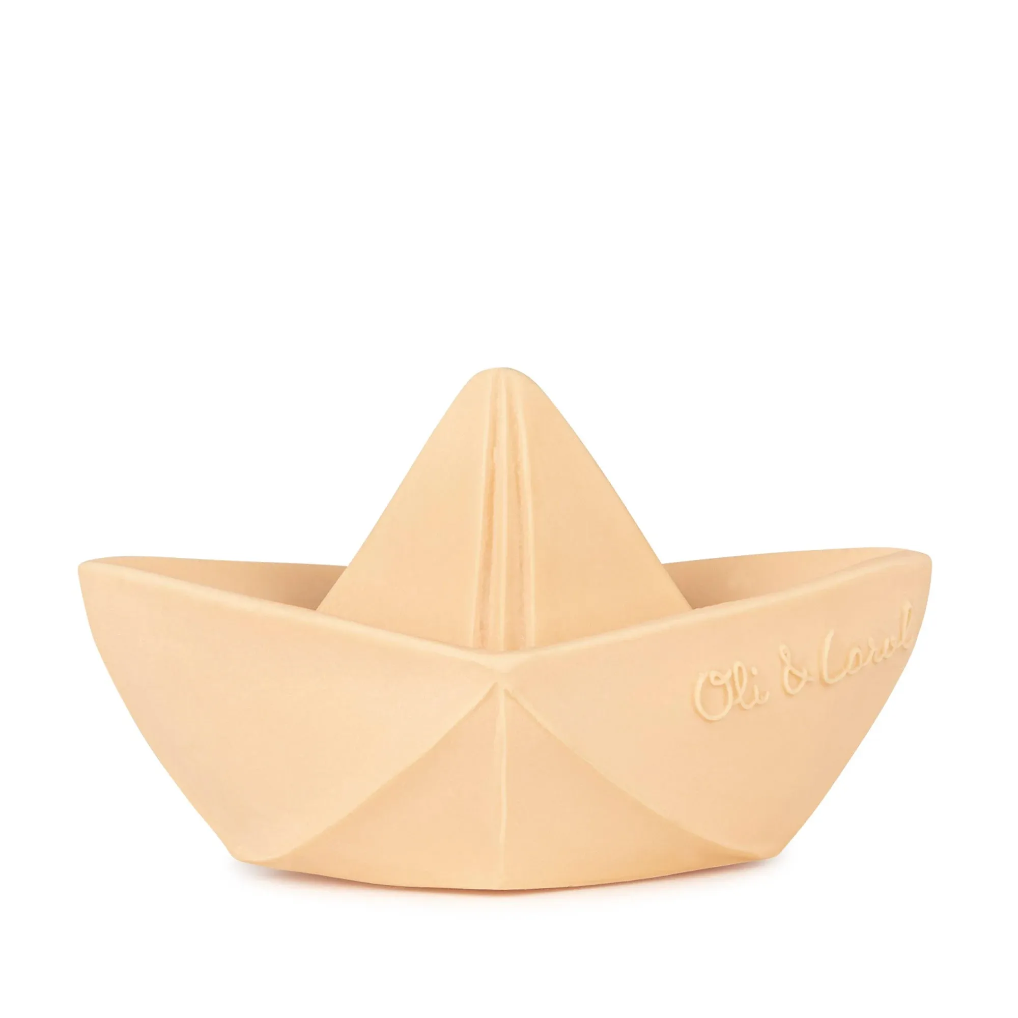 Oli & Carol Origami Bath Toy Boat - Natural Hevea Rubber | Toy Boats for Water Play | Bath Tub Toys for Kids | Baby Toys | Mold Free Bath Toys | Non Toxic Bath Toys | Hevea Teether (Pink)