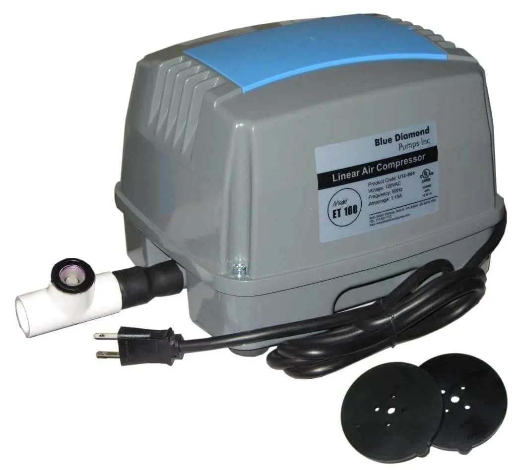 Bracys A-1 Septic Blue Diamond ET100 Septic Air Pump w/Back Pressure Safety Valve ...