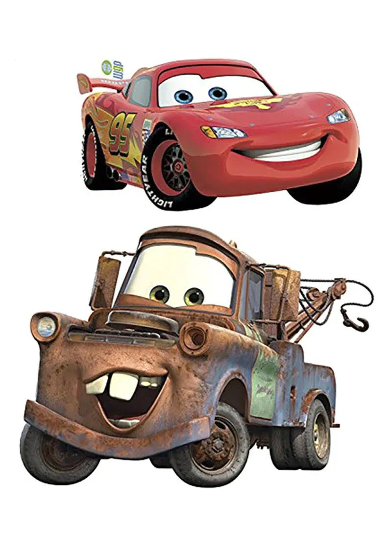 Disney Pixar Cars 2 Lightning McQueen & Mater Peel and Stick Giant Wall Decal Bundle