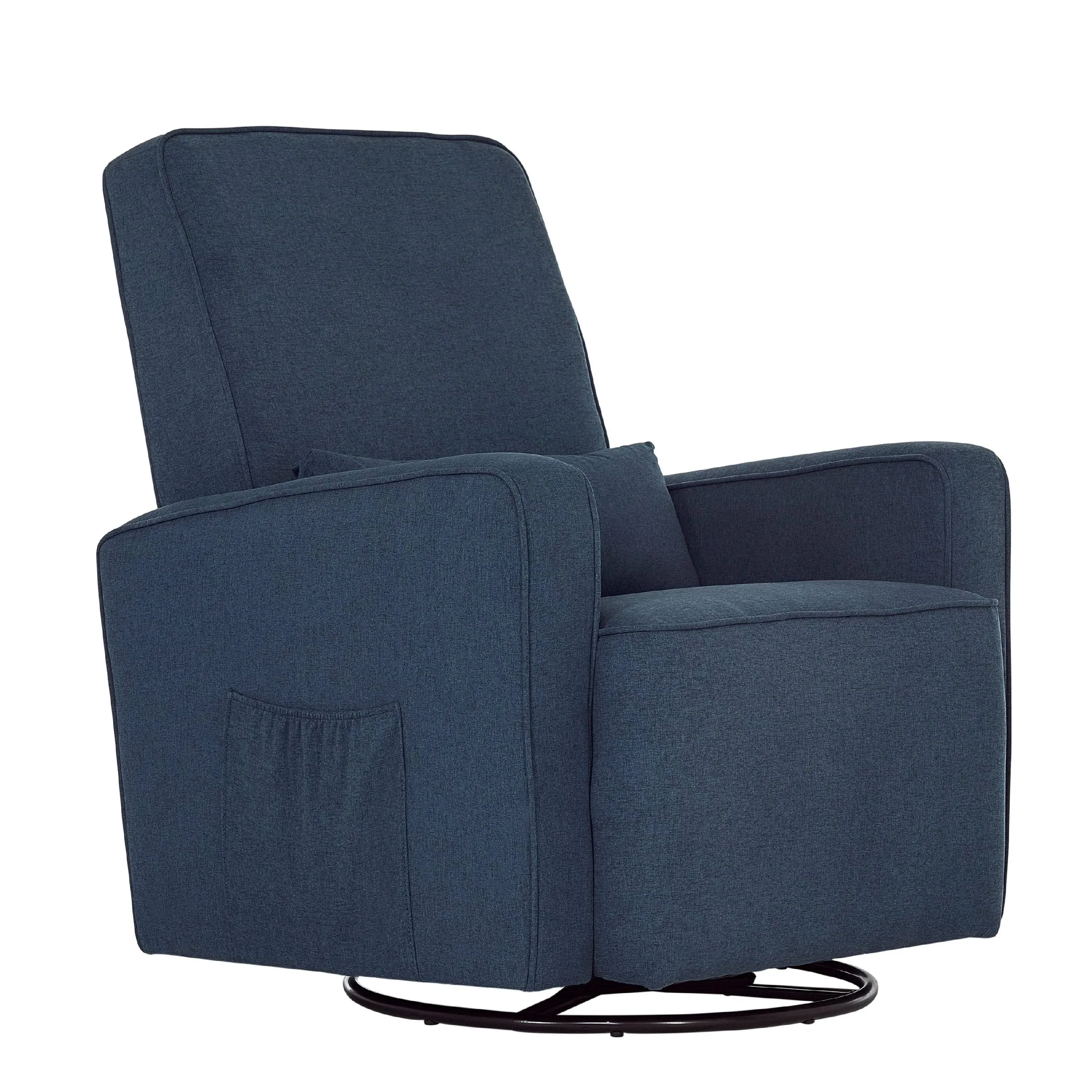 Evolur Holland Upholstered Swivel Glider Navy