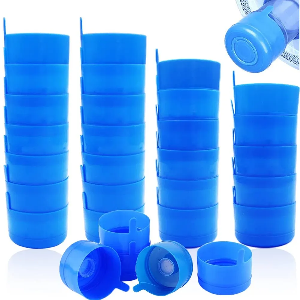 30 Pack Non Spill Caps,Reusable 55mm 3 and 5 Gallon Water Bottle Snap On Cap,Replacement Non-Spill Anti Splash Water Jug Caps