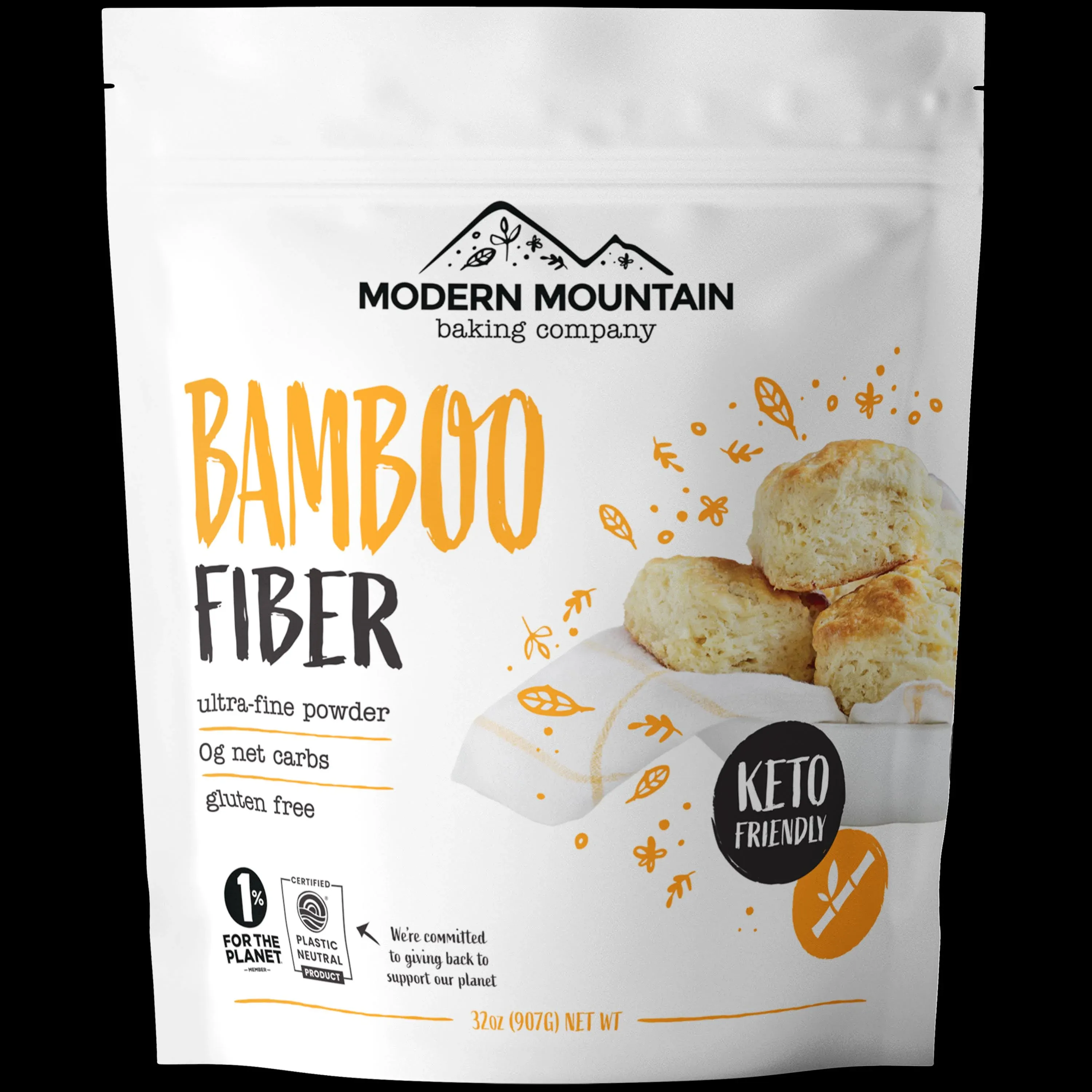 Modern Mountain Bamboo Fiber (2 lb) Keto Fiber for Keto and Low Carb Baking, 0g Net Carbs, Improves Texture of Keto Baking, Keto-Friendly, Gluten Free