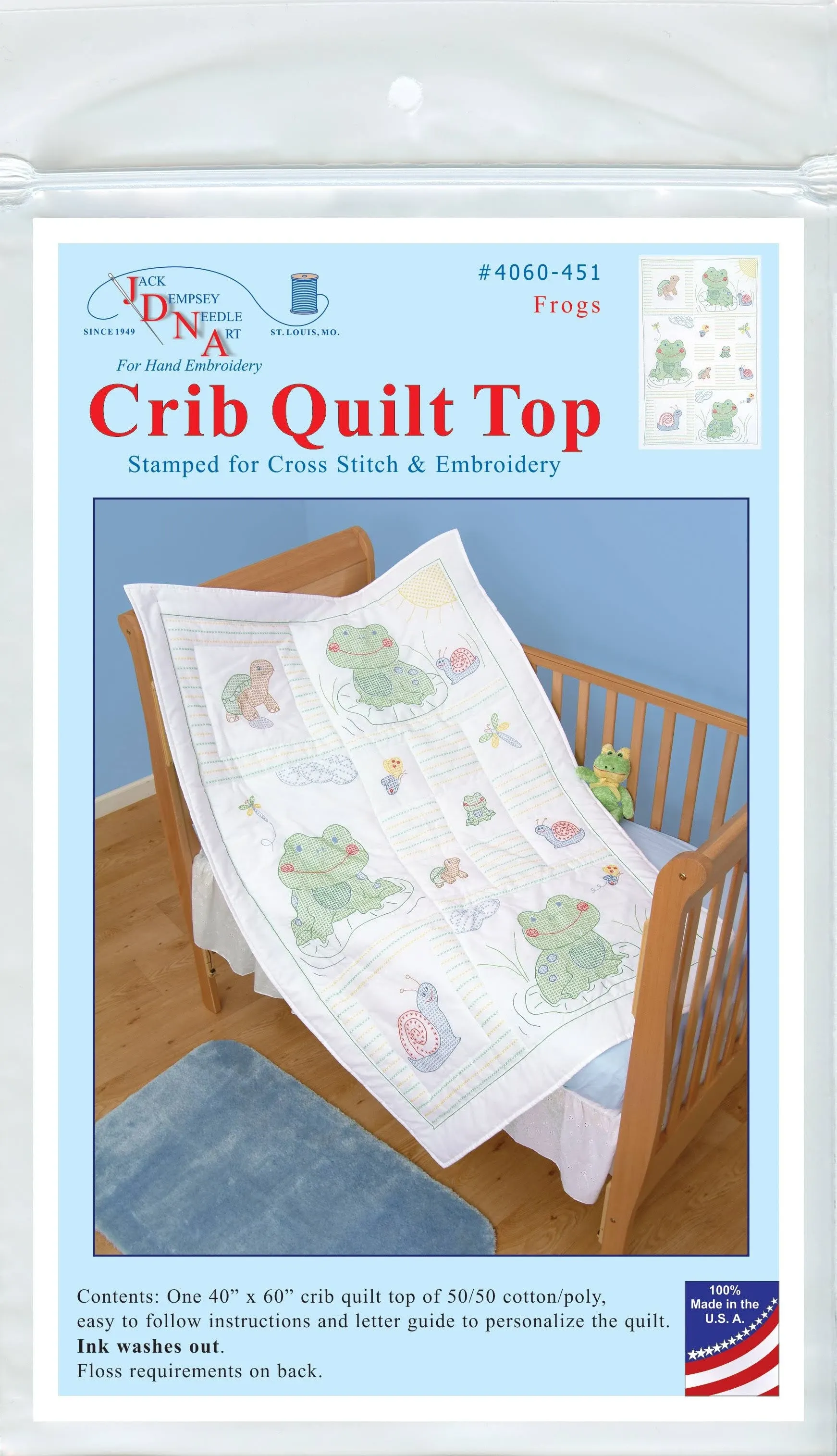 Frogs Crib Quilt Top