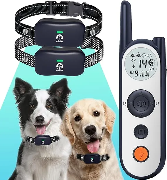 MIMOFPET Wireless Dog Fence for 2 Dogs - Covers 856-Acre Wireless Dog Collar ...