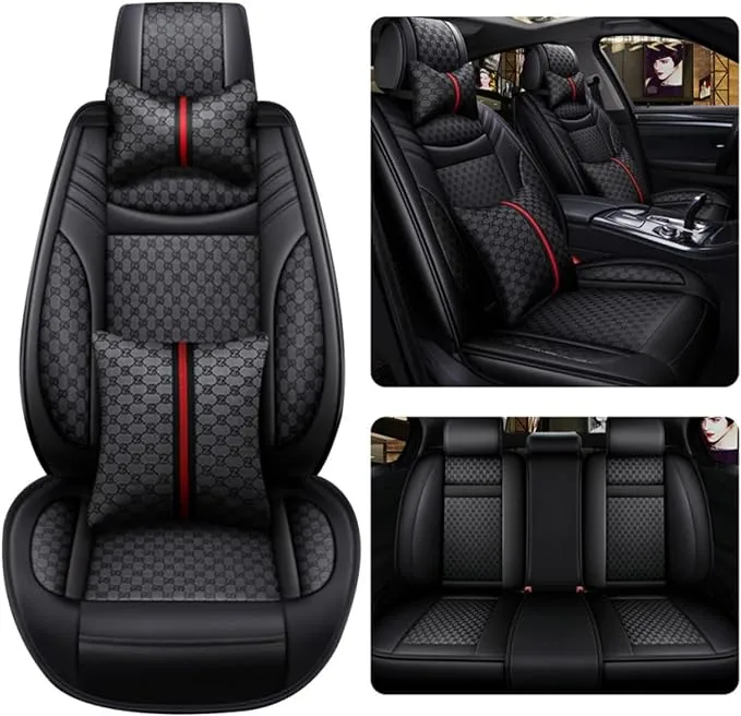 SVOAWCOK Universal Car Seat Covers 5pcs Full Set Cover Accessories Breathable ...