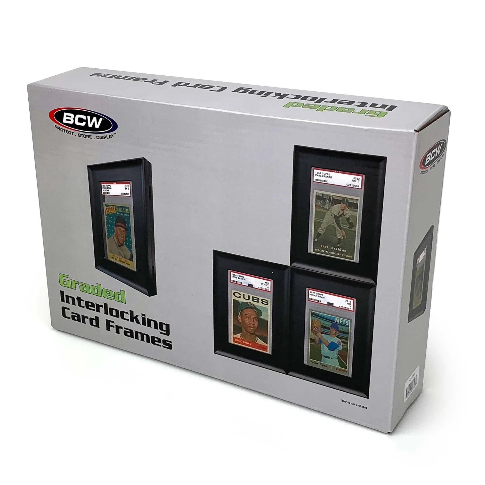 BCW Interlocking Graded Card Frames Black - 4 Interlocking Frames per Pack