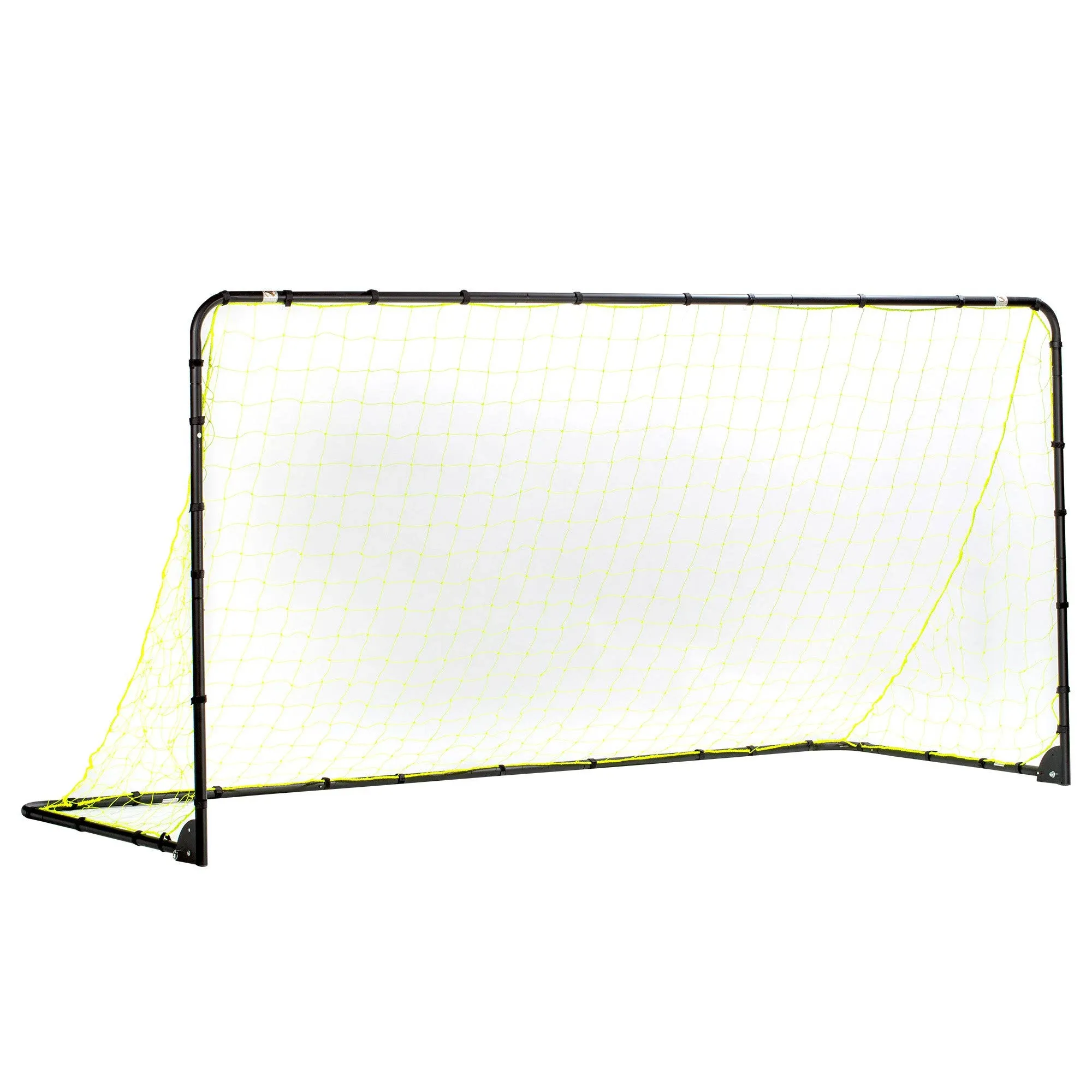 Franklin Sports Competition Soccer Goal - Steel Backyard Soccer Goal with All Weather Net - Includes 6 Ground Stakes - 6'x4' Soccer Goal - Black