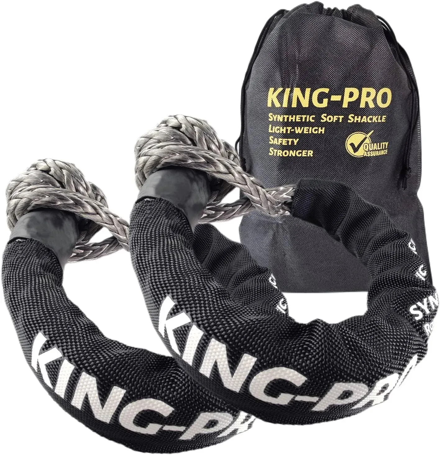 KING-PRO Synthetic Soft Shackle 1/2"x24" Soft Shackle 42,000lbs Breaking Strength Recovery Rope Shackle with Protective Sleeve