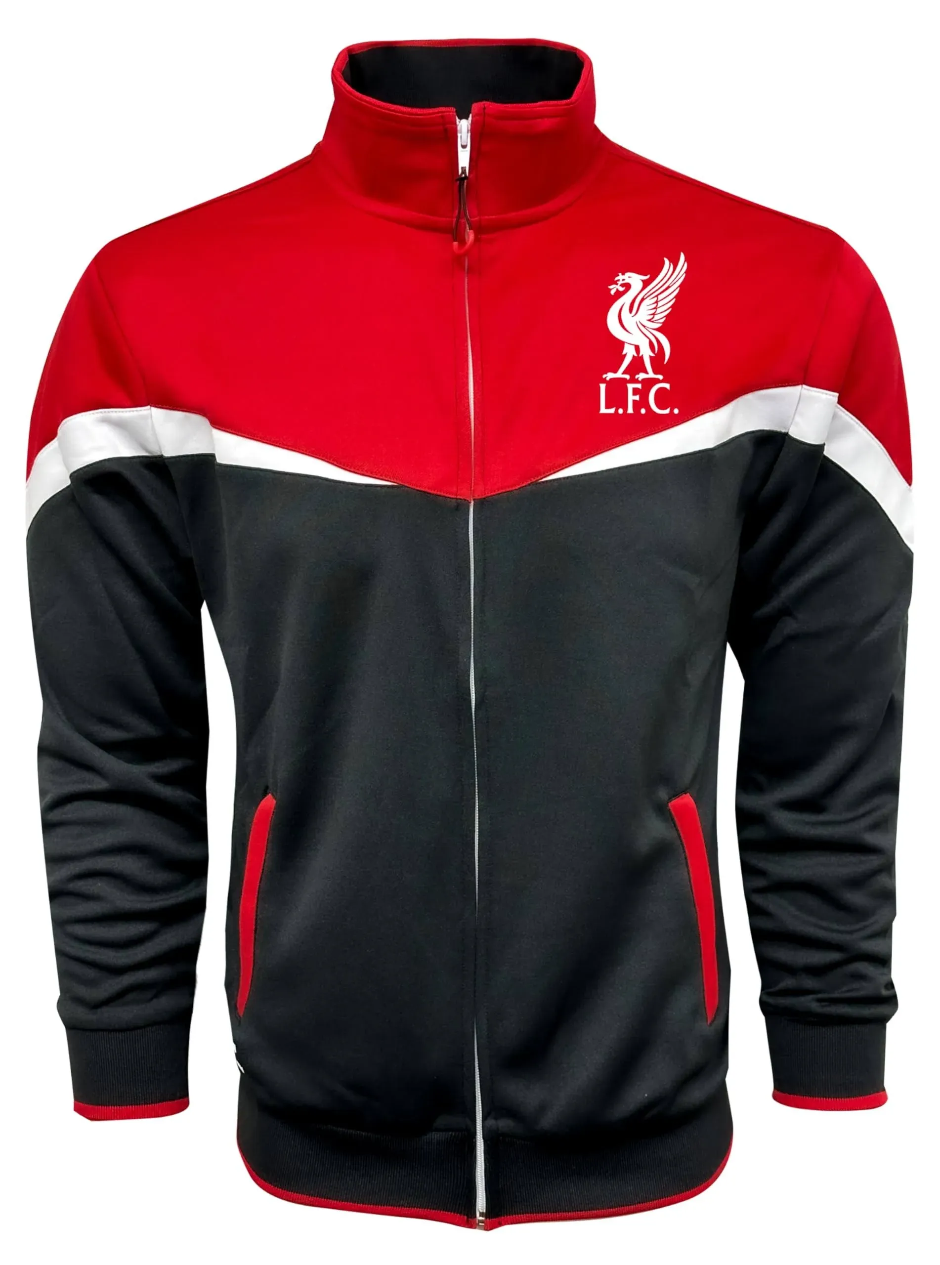 Icon Sports Men's Liverpool Jacket With Zipper pockets, Licensed Official Liverpool Track Jacket Adult Sizes