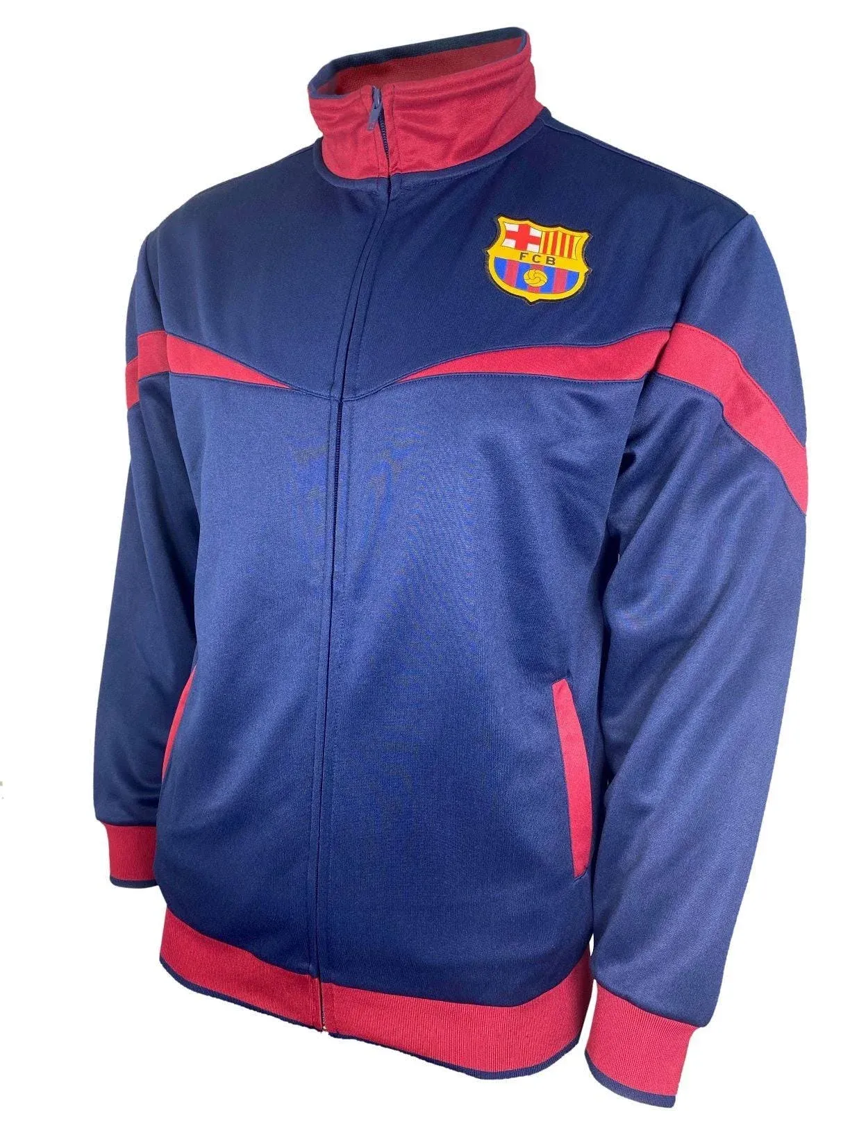 Icon Sports FC Barcelona Adult Striker Full-Zip Track Jacket XL / Blue