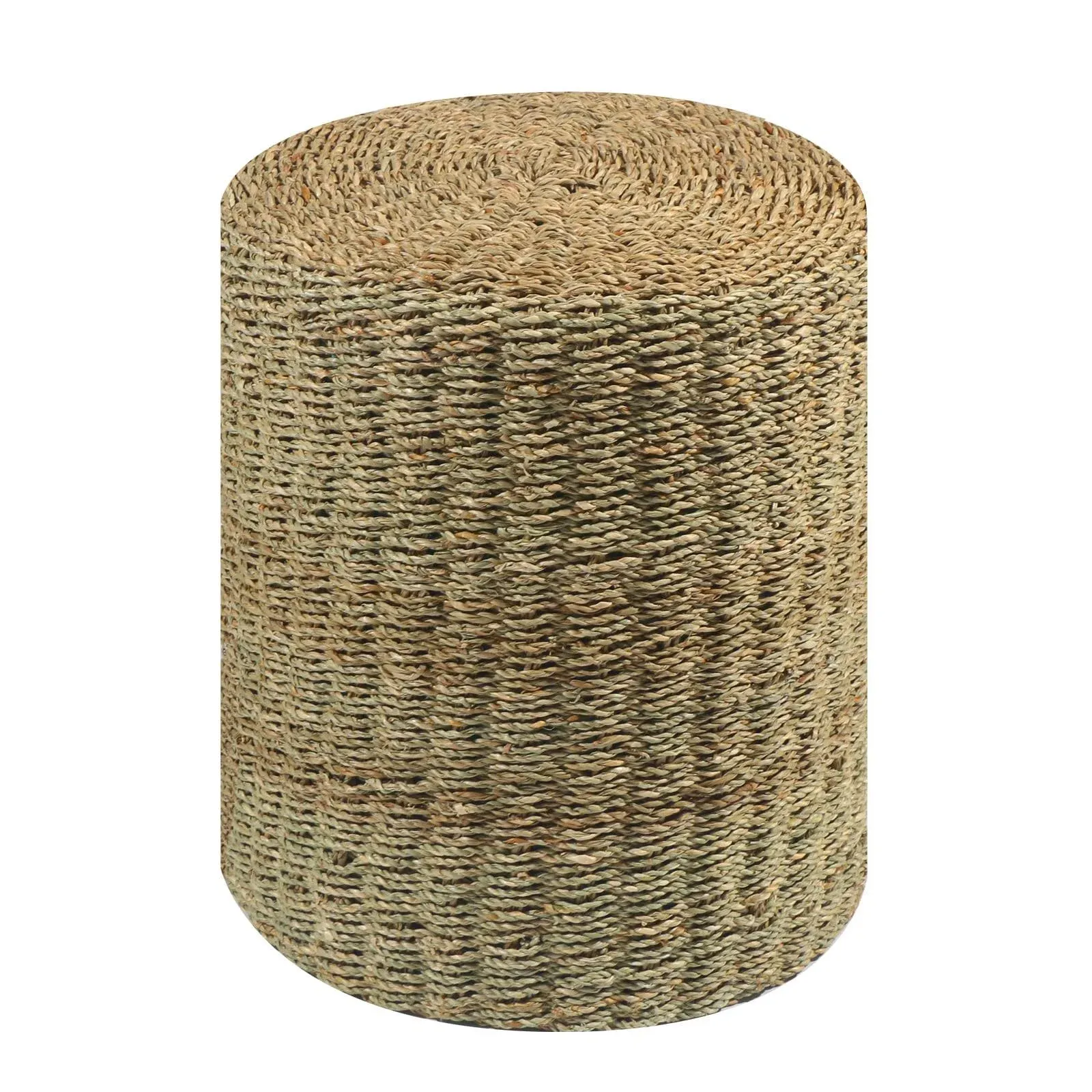 Wimarsbon Natural Seagrass Foot Stool, Hand Weaving Round Ottoman, for Living Room, Outdoor Seat (Seagrass)