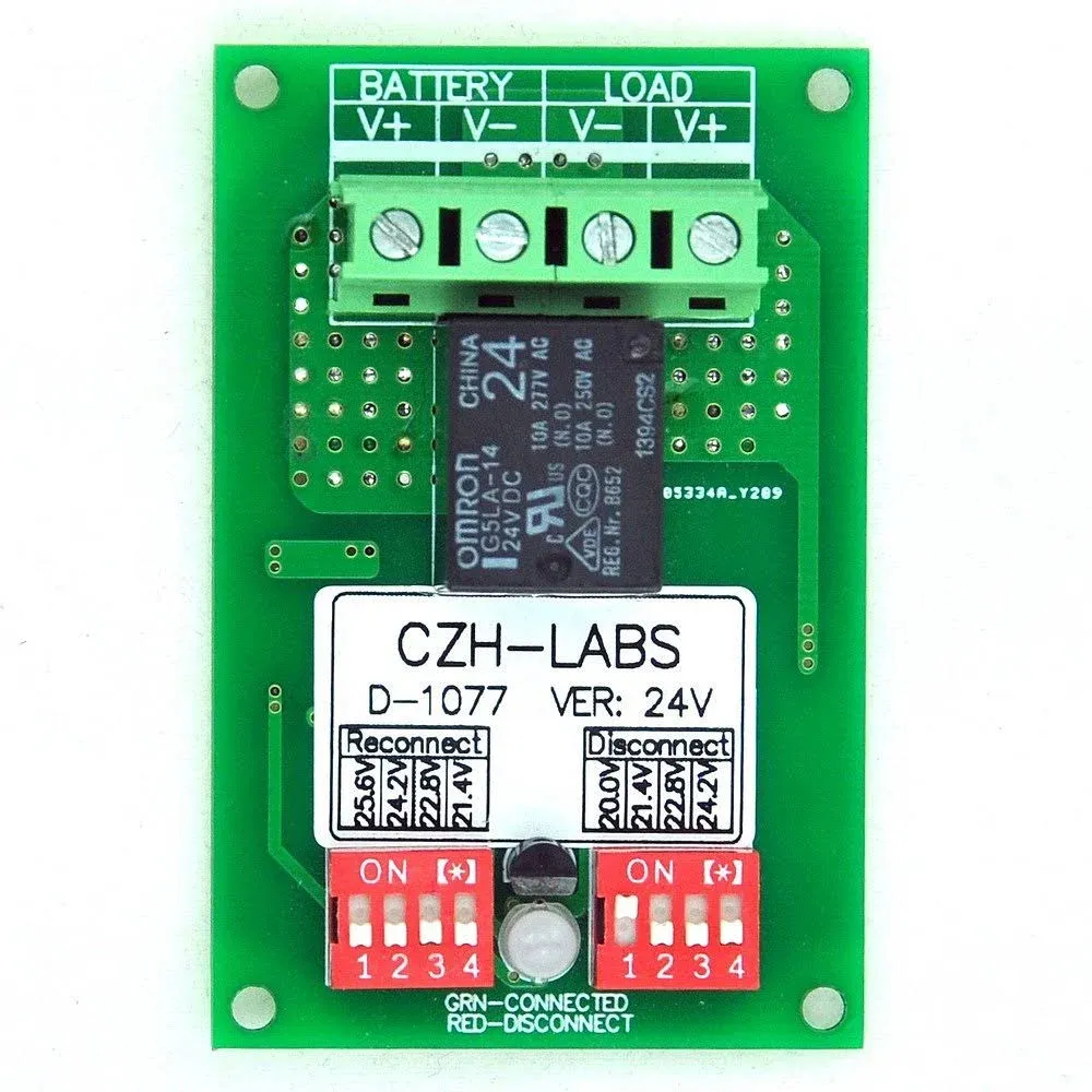 CZH-LABS Low Voltage Disconnect Module LVD, 24V 10A, Protect/Prolong Battery Life.