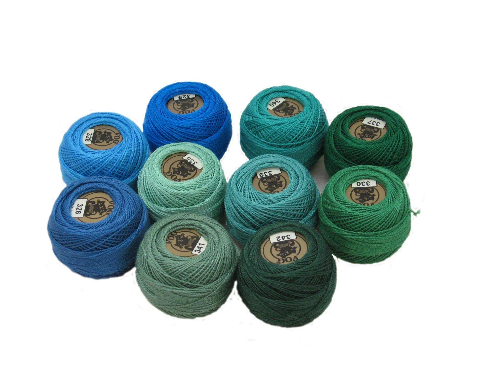 Vog Perle Cotton Size 8 Embroidery Threads - Set of 10 Balls (10gr Each) - Blue ...