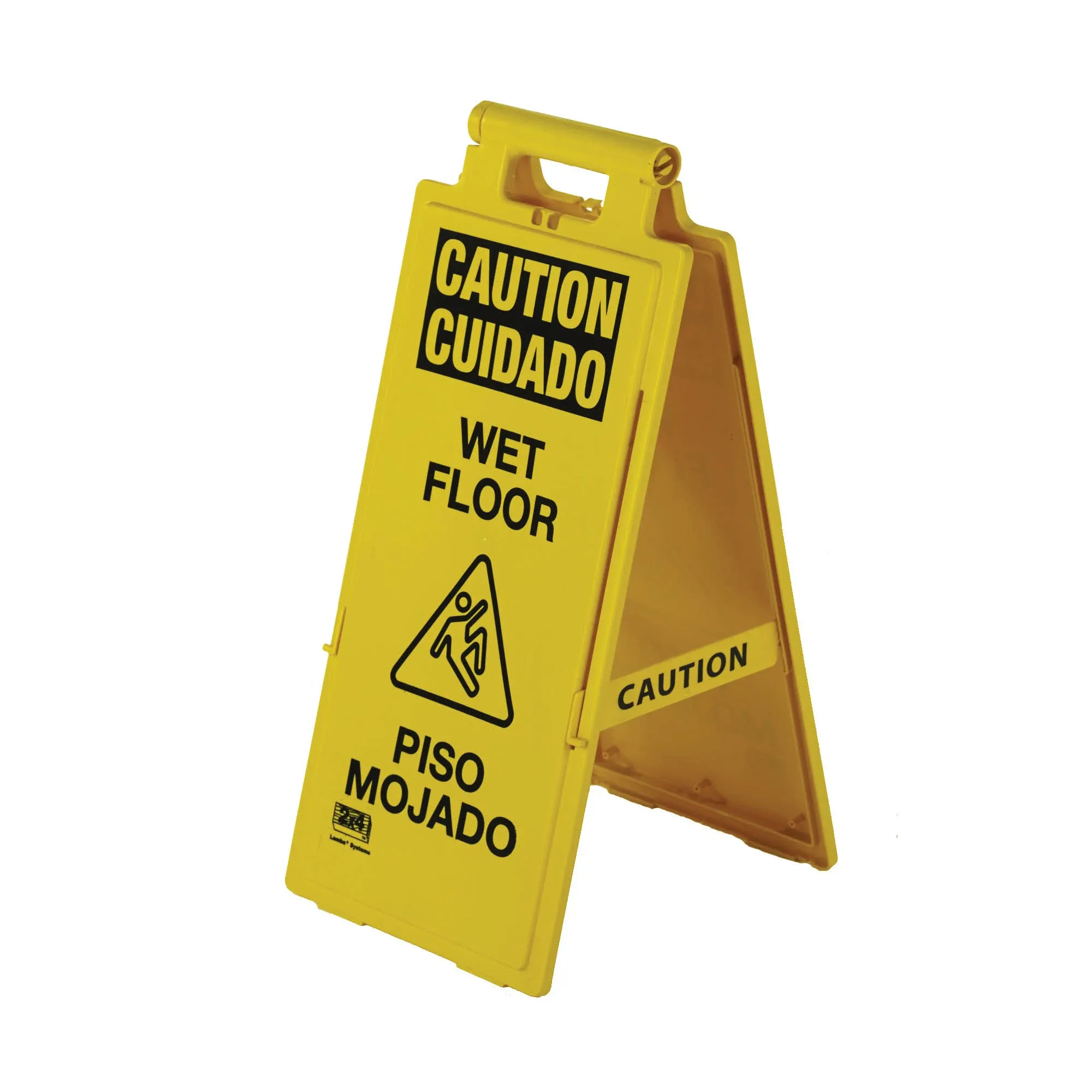 Cortina Lamba 2x4 Safety Floor Sign, Wet Floor Cuidado Piso Mojado, 03-600-36, 25"x11.5"x1.5", Yellow