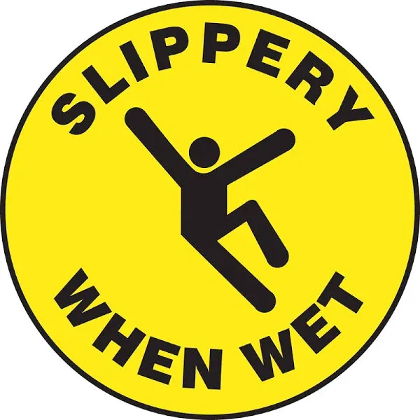 Accuform MFS824 Floor Signs & Tapes Floor Signs Slippery When Wet 8" Adhesive Vinyl