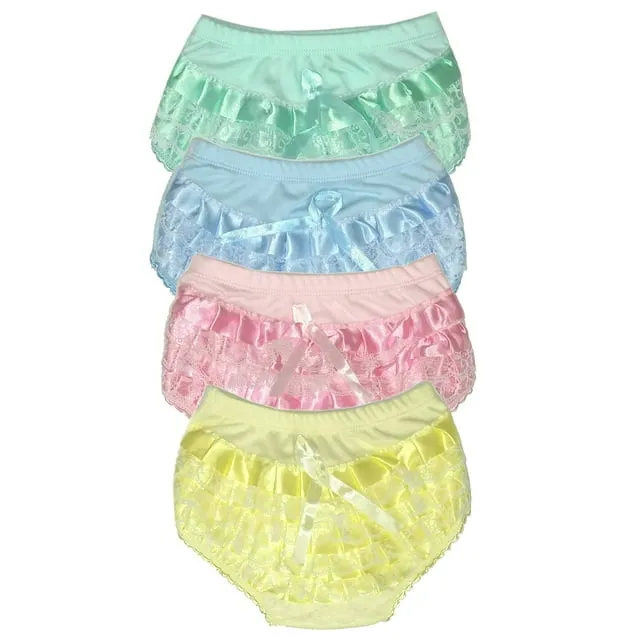 B-One Kids Baby Girls 100% Cotton Diaper Cover Bloomers 4 Pack