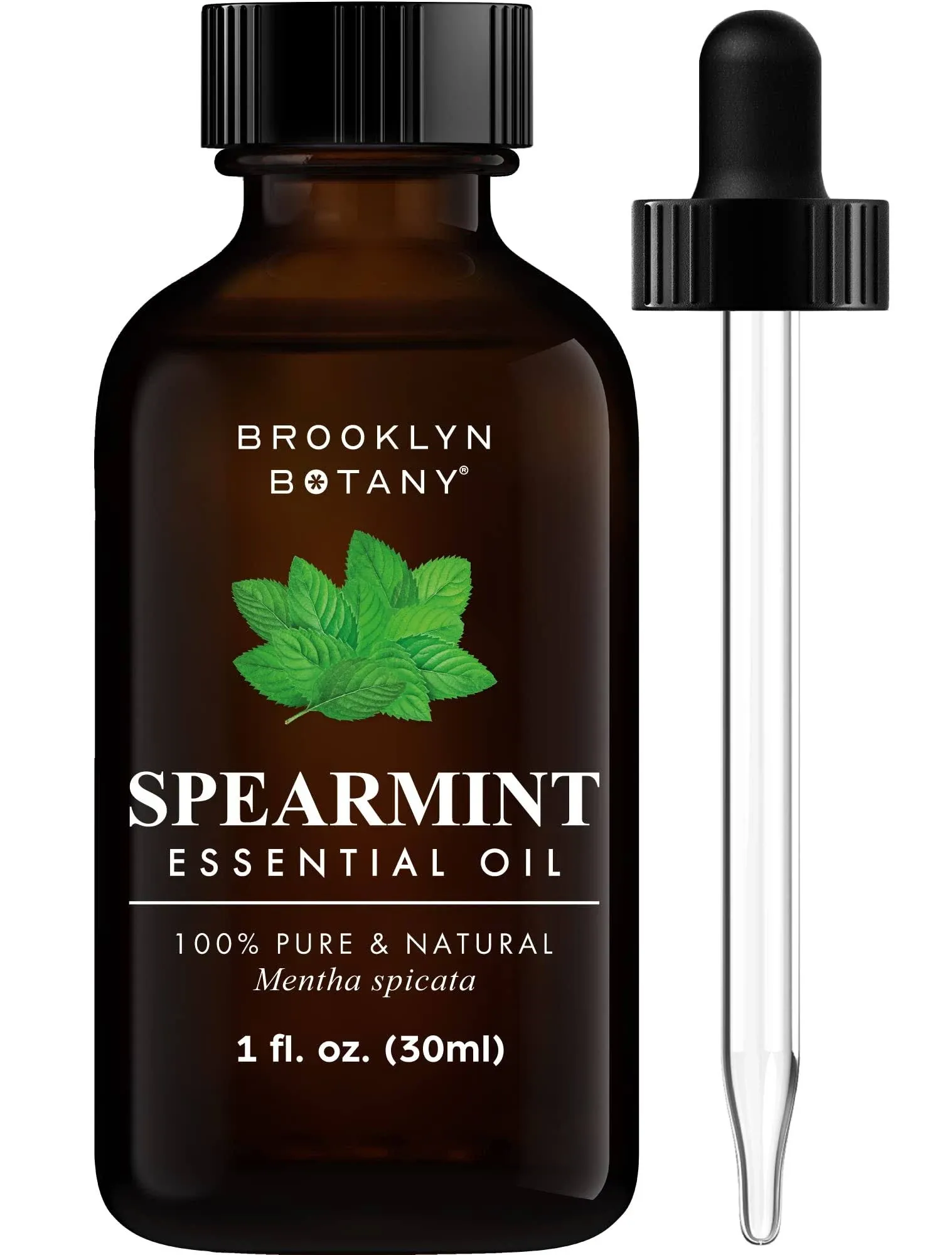 Brooklyn Botany Spearmint Essential Oil – 100% Pure and Natural – Premium Grade Oil with Dropper - for Aromatherapy and Diffuser - 1 Fl Oz