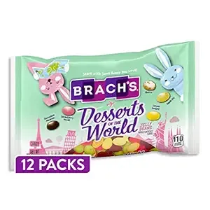 Brach's Desserts of the World Jelly Beans, Easter Candy Basket Stuffers, 10oz Bag (Pack of 12)