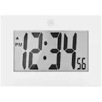 MARATHON Large Digital Wall Clock with 8” Display, White - Easy to Read