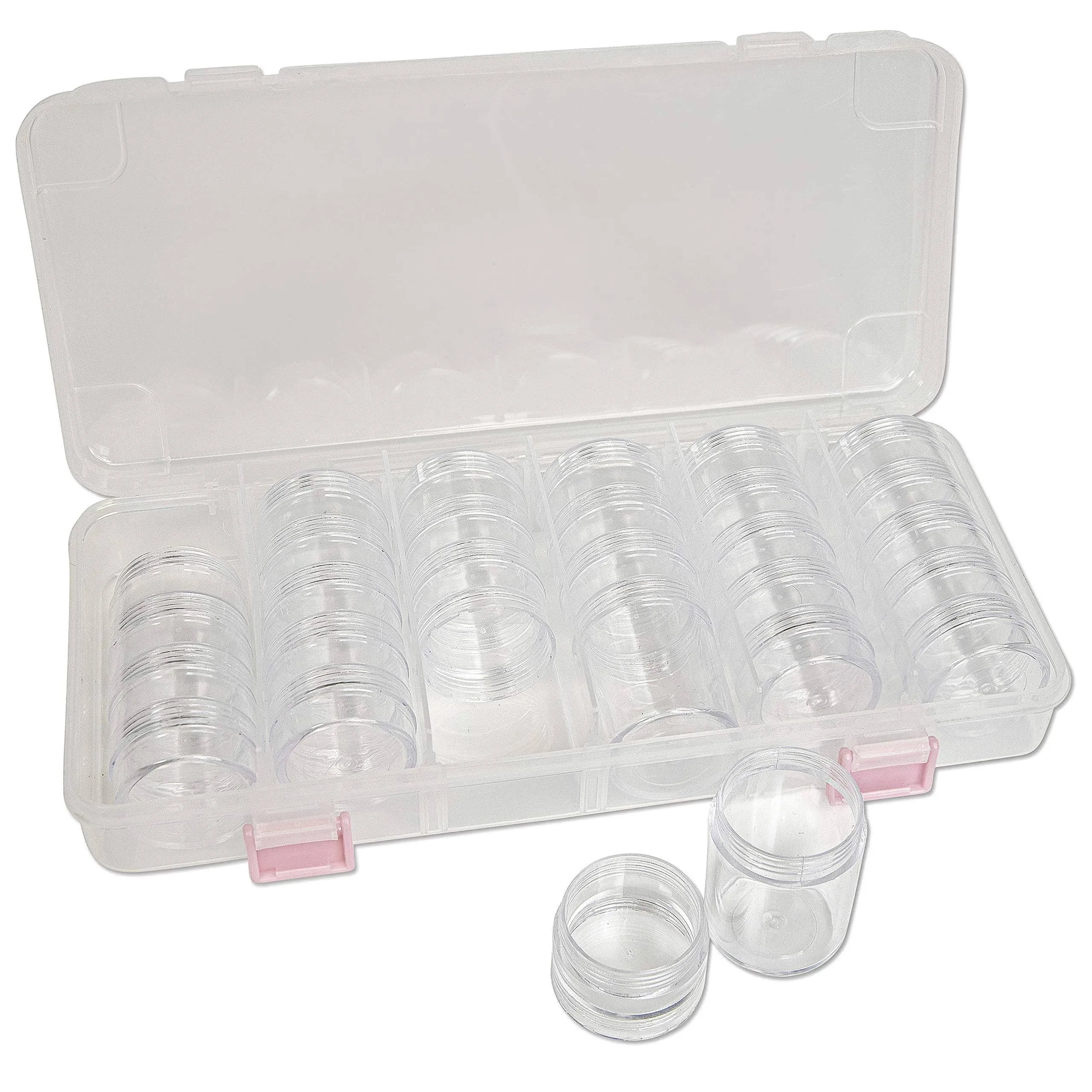 The Beadsmith Personality Case, Clear Plastic Bead Storage Case with 28 Removable ...