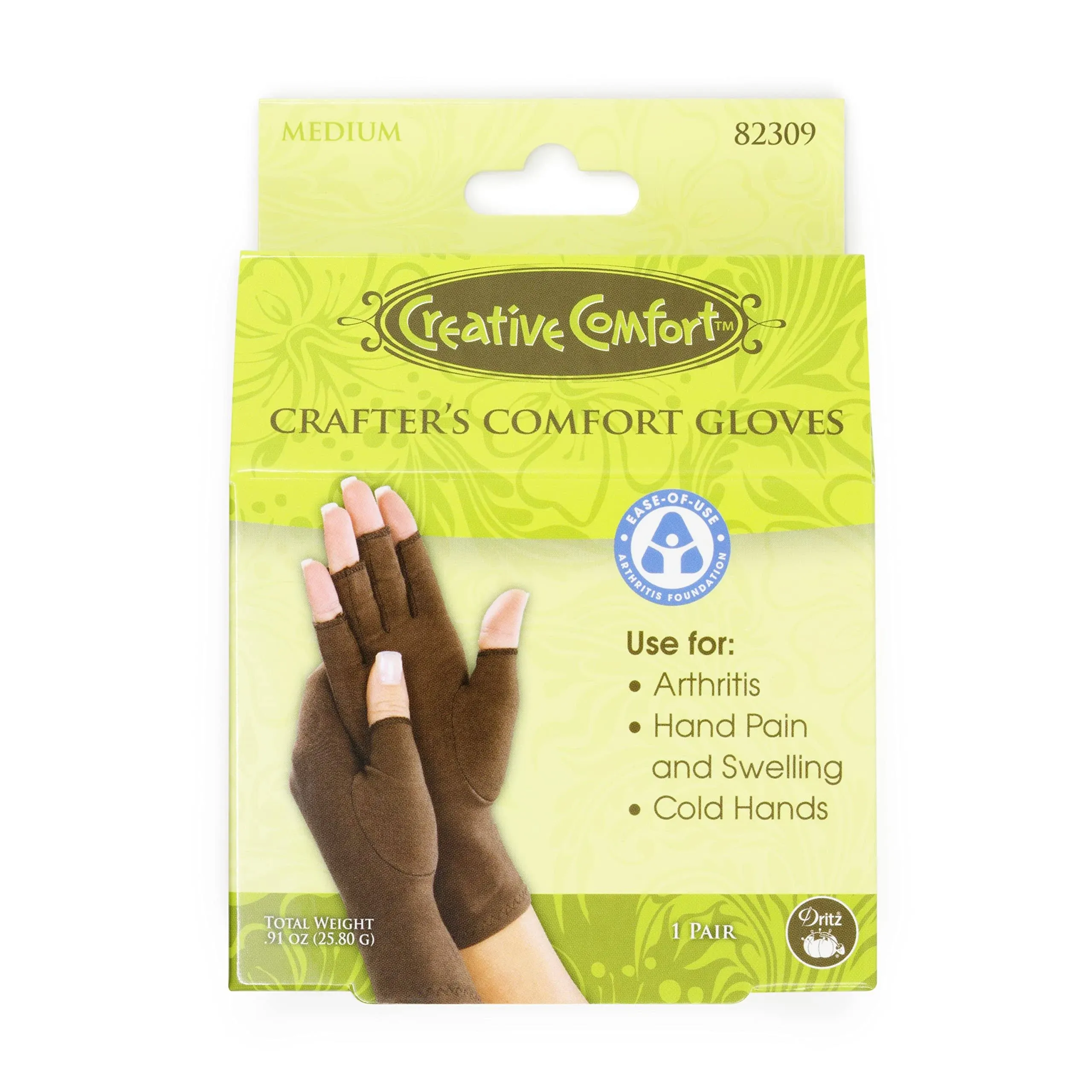 Creative Comfort Crafter&#039;s Comfort Gloves (1 Pair) Medium *82309* NEW IN BOX