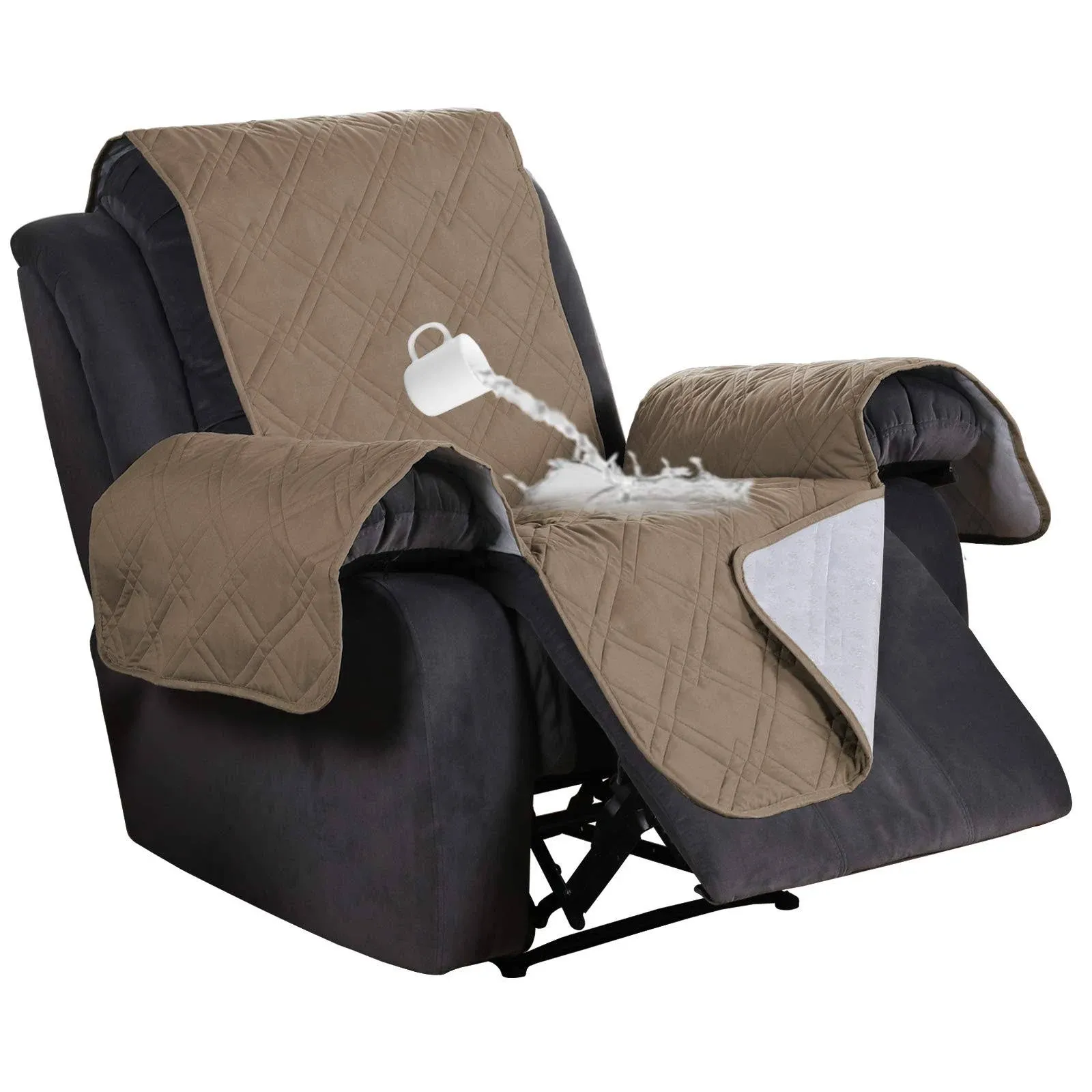 100% Waterproof Recliner Chair Covers Quilted Reclining Chair Slipcover