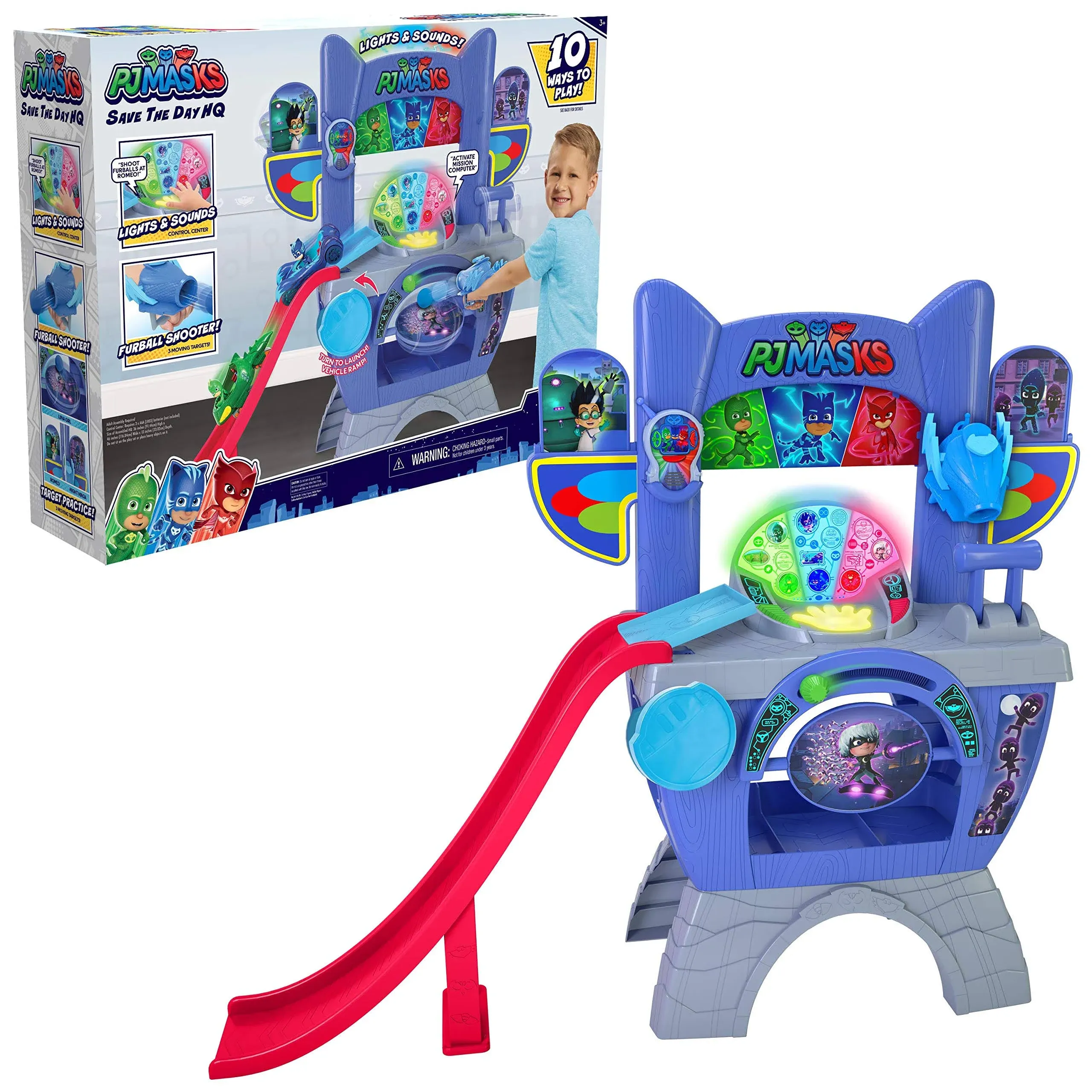 Pj Masks Saves The Day HQ 36-Inch Tall Interactive Playset with Lights and Sounds