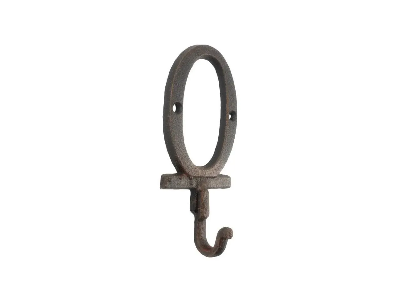 Rustic Copper Cast Iron Letter O Alphabet Wall Hook 6"