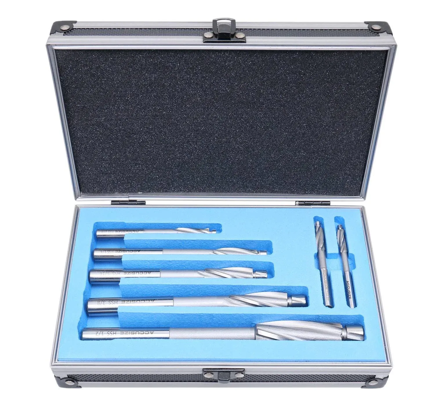 Accusize Industrial Tools 7 Pc H.S.S. Solid Capscrew Counterbore Set 3 Flute S