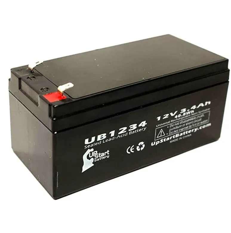 Ub1234 Universal Sealed Lead Acid Battery Replacement (12v, 3.4Ah, F1 Terminal ...