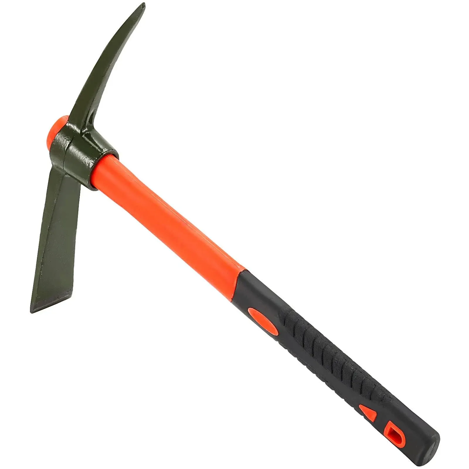 15 Inch Pick Mattock Hoe, 1.5Lbs Forged Adze Pick with Fiberglass Handle, Weeding Mattock Hoe Garden Pickaxe for Loosening, and Cultivating Vegetable Gardens or Flower Beds