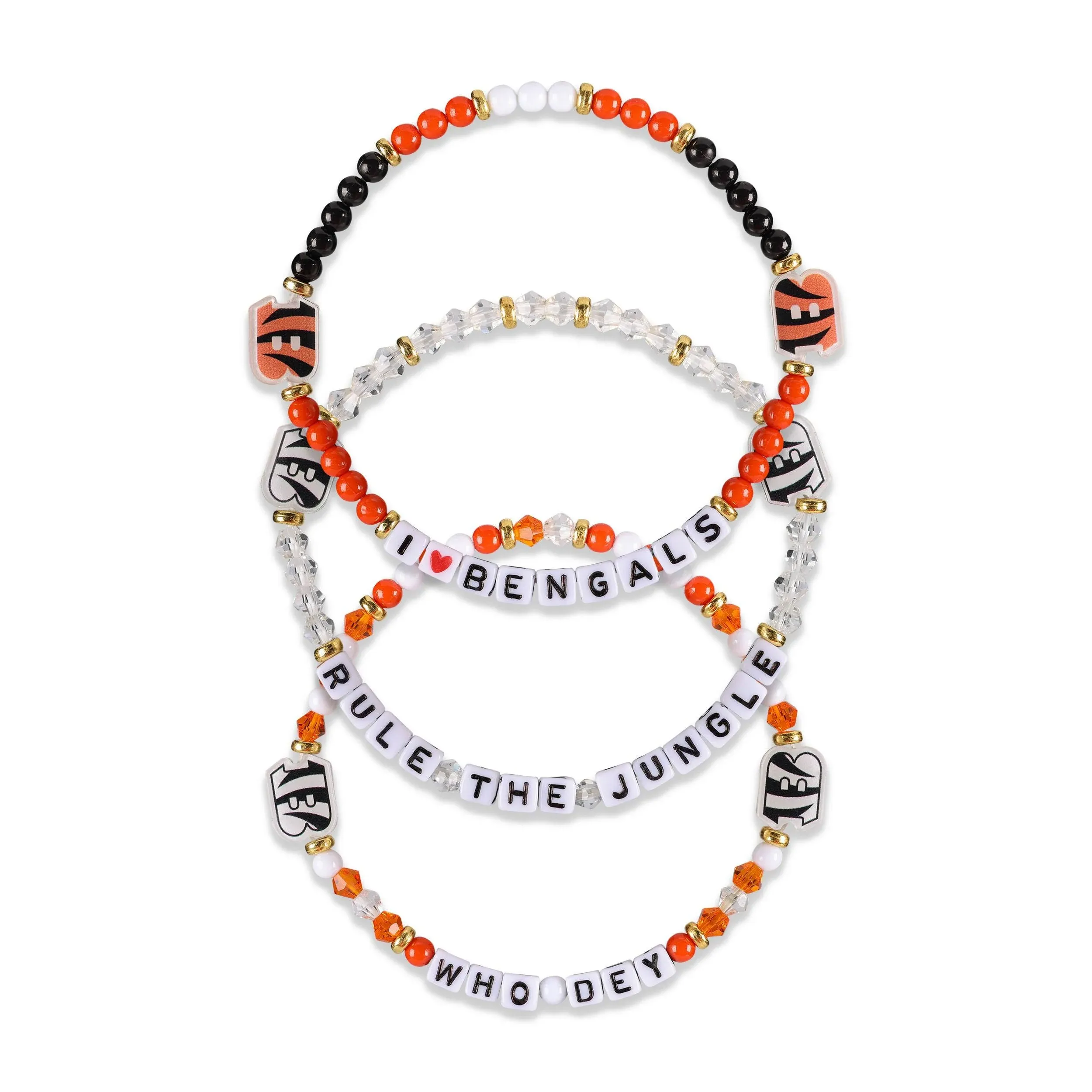 Cincinnati Bengals NFL White 3 Pack Friendship Bracelet