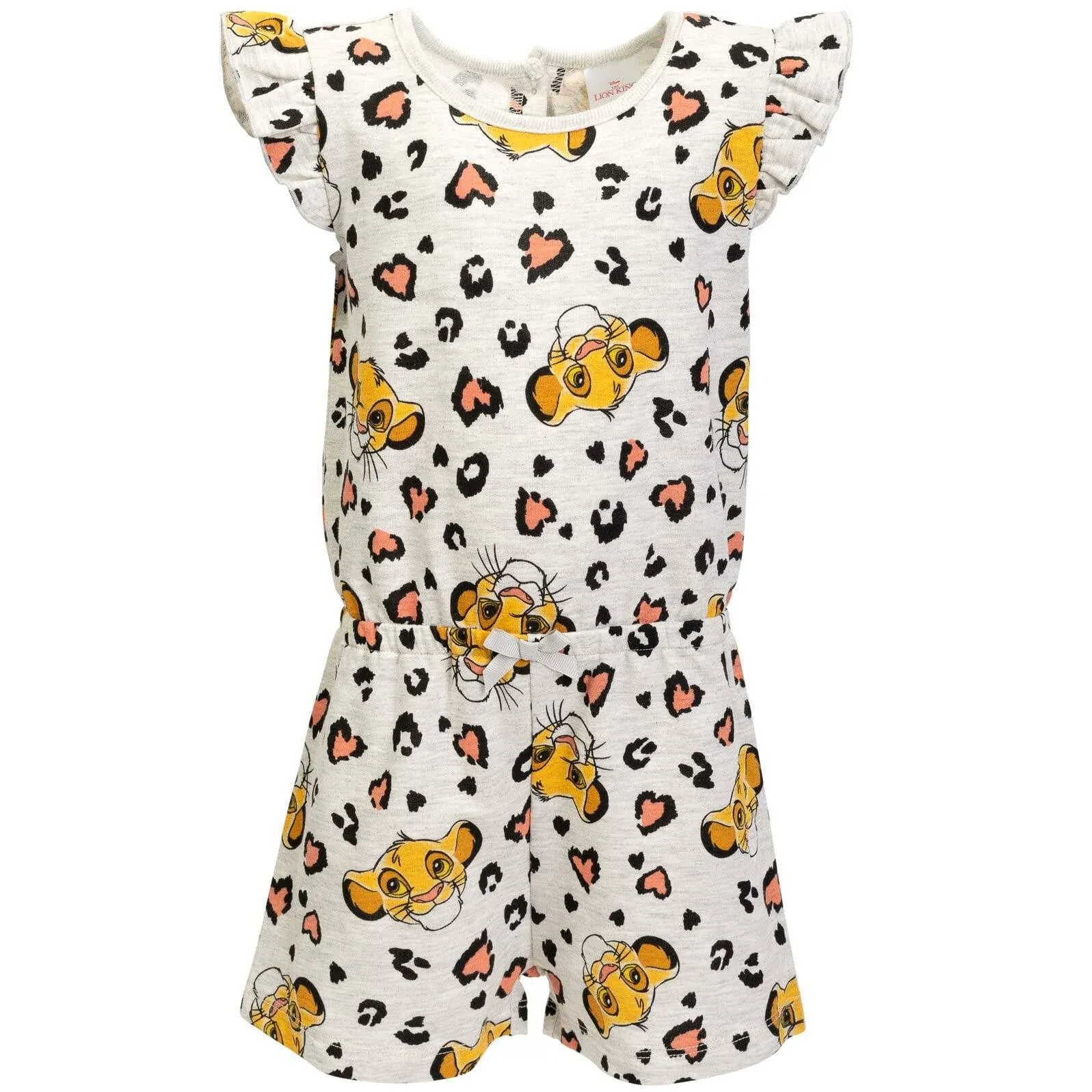 Disney Lion King Simba Big Girls French Terry Sleeveless Romper White 10-12