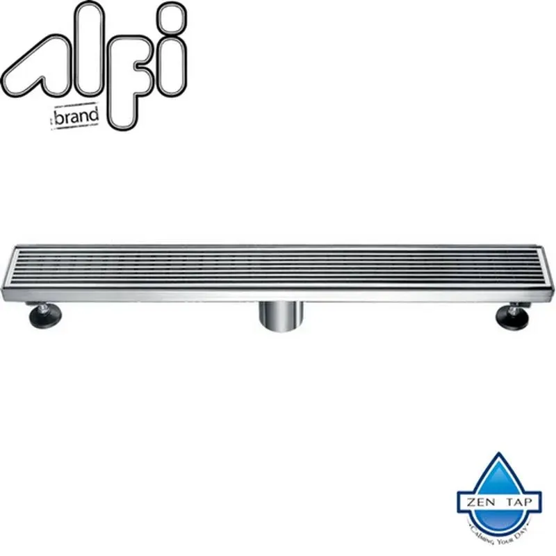 Alfi - 24 Inch Long Modern Stainless Steel Linear Shower Drain with Solid Cover